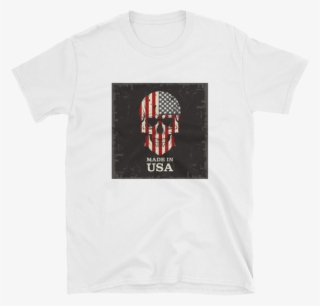 American Flag On Skull Made In Usa Text