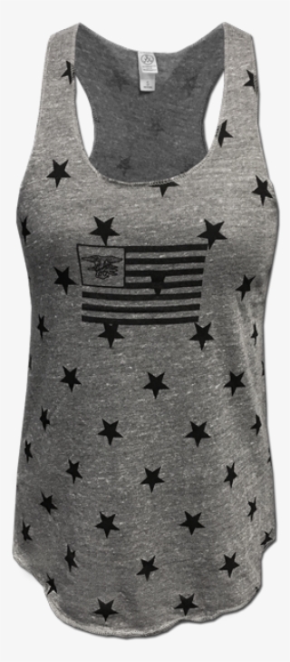 Ladies' Trident Flag Stars Tank Patriotic American - Top