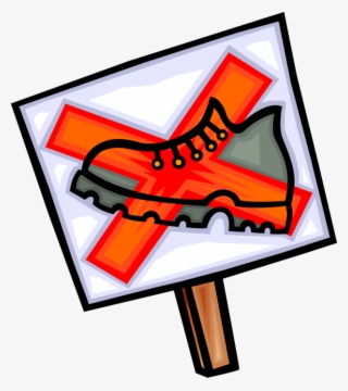 Vector Illustration Of No Hiking Or Do Not Walk Sign - Sign