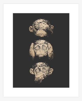 3 Wise Monkeys Art Print - Three Wise Monkeys Design
