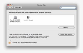 Startup Disk Window - Mac