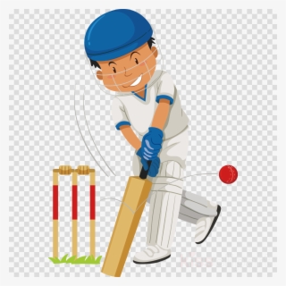 Playing Cricket Cartoon Clipart Cricket Royalty-free - Cricket Bat And Ball Png