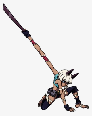 Fortune Uses Her Tail As A Sword And Strikes Downward - Skullgirls Robo Fortune Animation