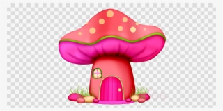 Cartoon Pink Mushroom Houses Png Clipart Mushroom Clip - Colorful Mushrooms House Clip Png