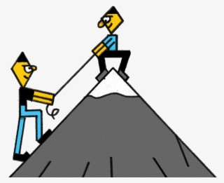 Someone Helping Someonelse Climb A Mountain
