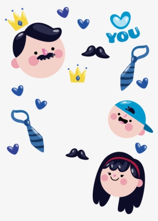 Hand Drawn Cartoon Father S Day Decoration Psd Image - Father's Day