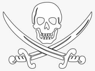 Pirate, Skull, Outline, Sword - Ausmalbilder Totenkopf Pirat