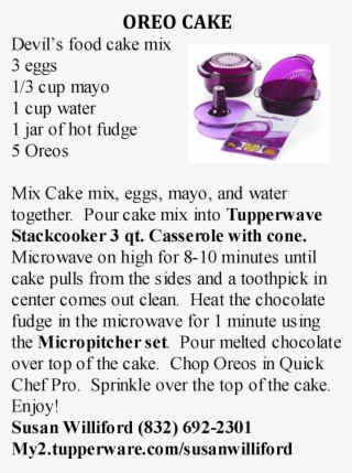 Tupperware Oreo Cake - Tupperware Microwave Rice Cooker Recipes