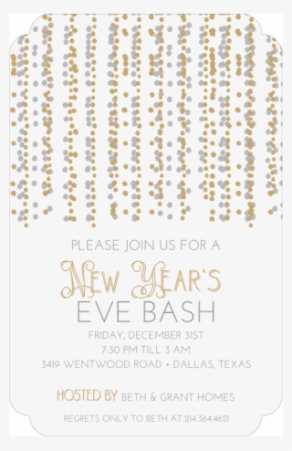 Holiday Silver And Gold Dot Streamers Invitation - Christmas Jumper