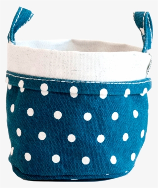 Canvas Bucket - Navy Dots - Canvas