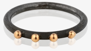 Zayliya Oxidised Silver With 4 Gold Dots - Bangle