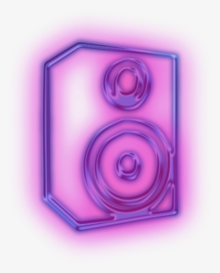 Ftestickers Icon Music Speaker Neon Purple - Purple