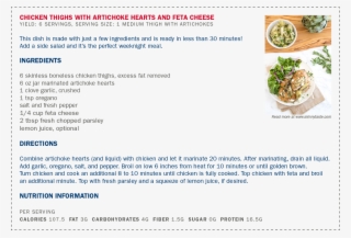Chicken Thighs With Artichoke Hearts And Feta Cheese - Dish