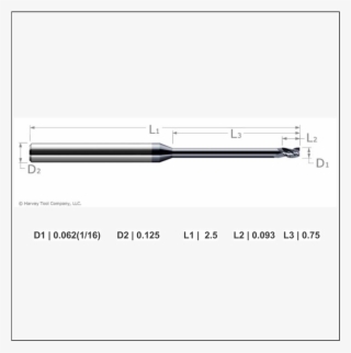 1/16th Inch Carbide Square Long Reach, Stub Flute
