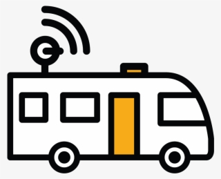 Caravan - Black And White Motorhome Clipart