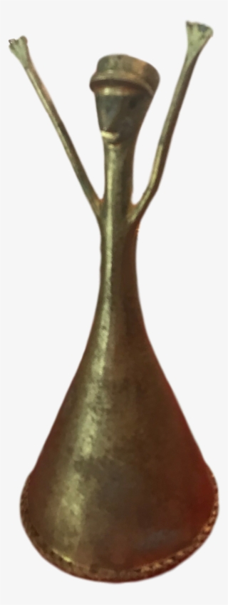 Vintage Brass Happy Man Arms Up Dinner Bell - Brass