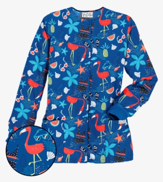 Pc82fgr - Ua Flamingo Beach Royal Print Scrub Jacket