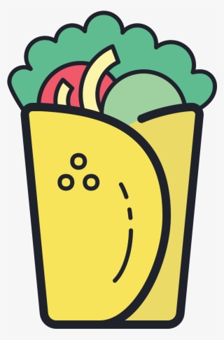 There Is An Oblong Food Object Made Up Of A Tortilla - Icon