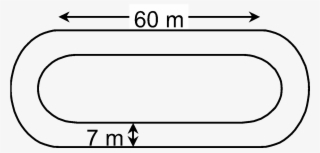 The Length Of Each Straight Portion Is 60 M, And The - Line Art