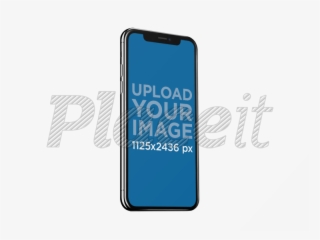 Angled Jet Black Iphone X Mockup Against A Transparent - Vertical Iphone