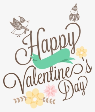 Love Birds Couple With Text Happy Valentine's Day - Valentine's Day