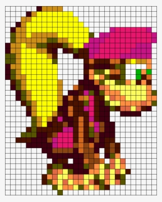 Dixie Kong Perler Beads Pattern - Donkey Kong Country Pixel Art