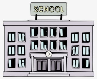 Grammar School West Moor Color Cartoon - Clip Art