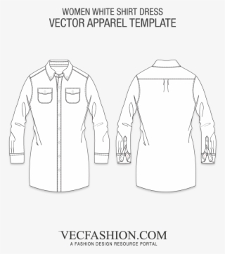 Svg Free Library White Shirt Dress Template Vecfashion - Desain Jaket Parka Vector