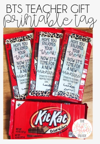 Printable Kit Kat Gift Tag - Kit Kat Back To School - 899x1193 Png 