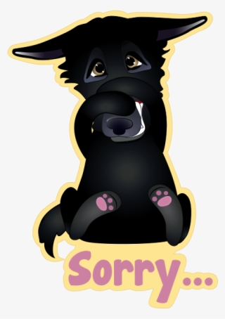 Nero The Black Dog Cute Funny Comic Pet Stickers Messages - Sticker