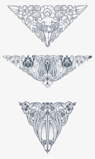 Art Nouveau Vector Png - Art Nouveau Ornaments Png