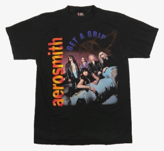 1994 Aerosmith Get A Grip T-shirt - Aerosmith Black Tee Shirt Get A Grip 1994 World Tour,
