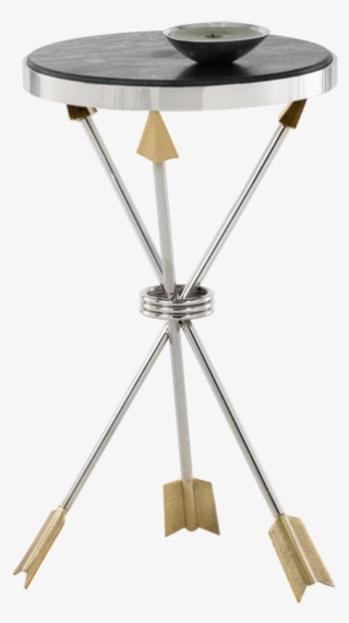 Sunpan 102088 Arrow Side Table Nickel W/ Black Marble