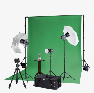 Full Service Section Studio Image On Cannabis Photography - Photoflex Muslin Backdrop (10x20', Chroma Key Green)
