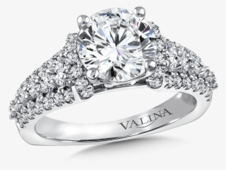Valina Diamond Engagement Ring Mounting In 14k White - Channel Set Round Diamond Engagement Ring - .75 Carat