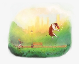 Playing Frisbee - Illustration