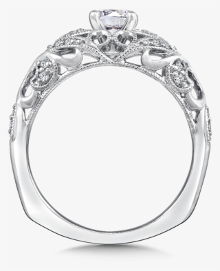 Valina Diamond Engagement Ring Mounting In 14k White - Engagement Ring