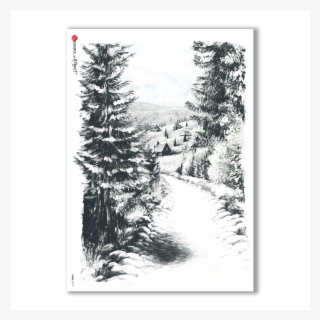 Landscape Rice Paper For The Decoupage - Christmas Winter Happy Scene