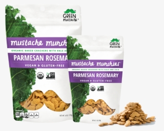 Mustache Munchies "parmesan Rosemary" Crackers, Snacks, - Green Mustache Snacks