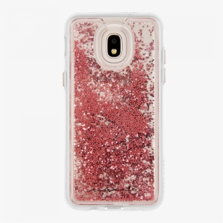 Galaxy J3 Rose Gold Waterfall Back - Case-mate Waterfall Liquid Glitter Case For Galaxy