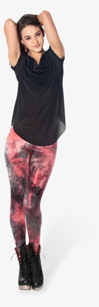 Fairy Paint Red/black Leggings - Hat