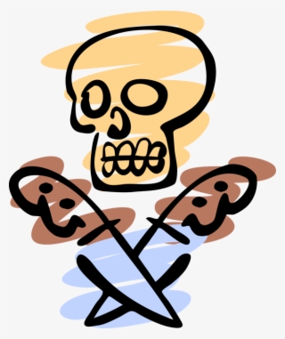Vector Illustration Of Buccaneer Pirate Skull And Crossed - Skull And Crossbones