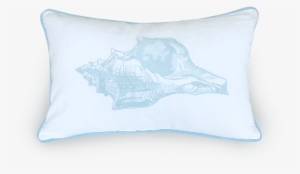 Embroidered Blue Shell Oblong Scatter Cushion - Cushion
