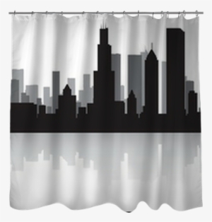 Chicago City Skyline Silhouette Shower Curtain • Pixers® - Chicago Skyline Silhouette Clip Art