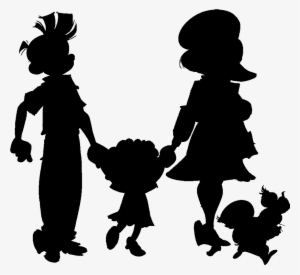 Spirou, Spip, Woman And Child Silhouettes - Silhouette Suske En Wiske