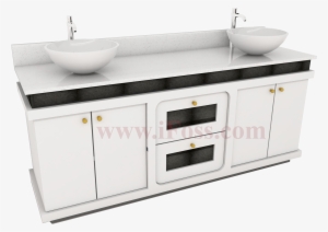 Single Or Double Sink Cabinet For Nail Salon - Bathroom Sink