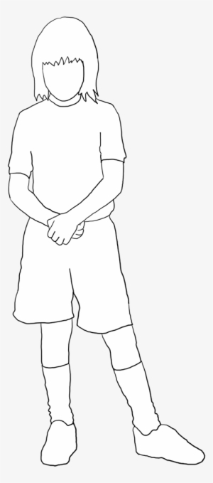 Silhouette Of Girl Standing White - Child Silhouette White