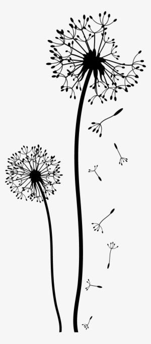 Dancing With The Dandelion Fairies - Clip Art Black And White Dandelion