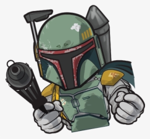 Jpg Black And White Download Lil Boba Fett Icon By - Boba Fett Cartoon Png