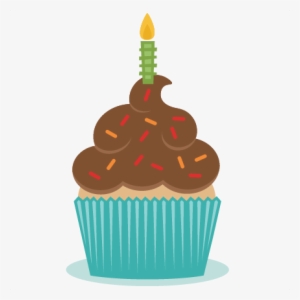 Vector Royalty Free Library Birthday Cupcake Svg Scrapbook - Birthday Cupcake Silhouette
